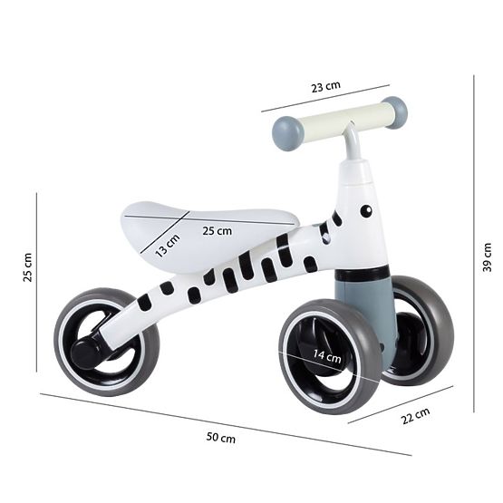 Push bike Mini - white with black strips