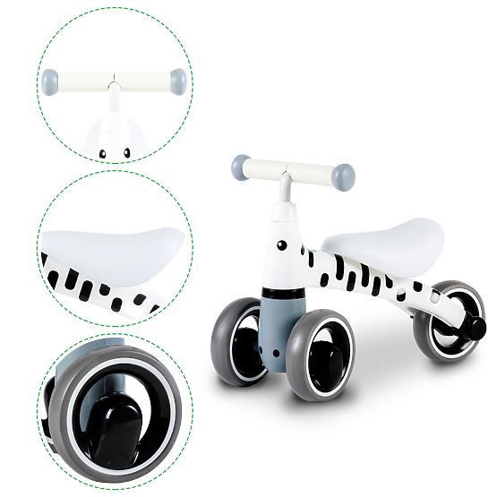 Push bike Mini - white with black strips