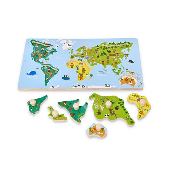 Puzzle with Handles World Map