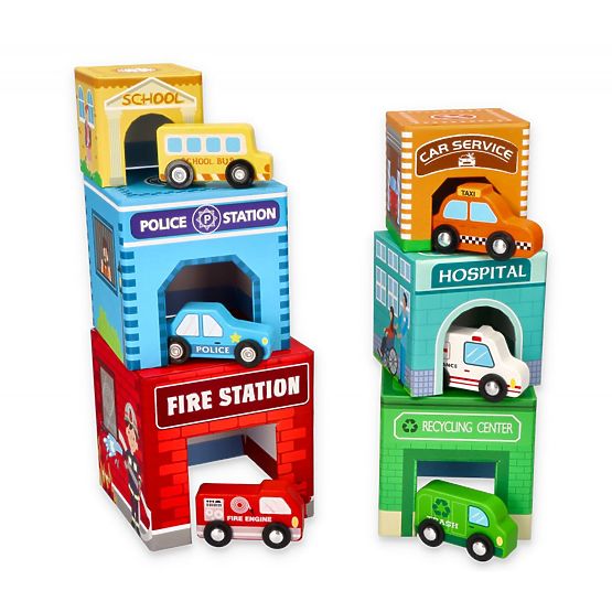Pyramid of Cups with Vehicles