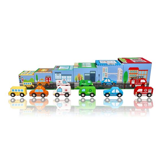 Pyramid of Cups with Vehicles