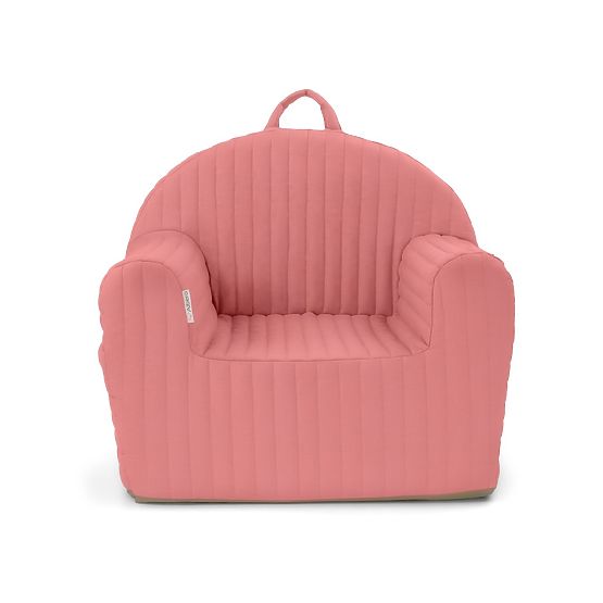 Quilted Armchair with Stripes - Pink