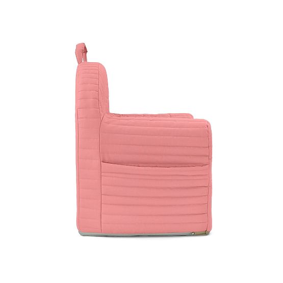 Quilted Armchair with Stripes - Pink