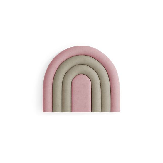 Upholstered Panel Rainbow - Powder Pink / Beige