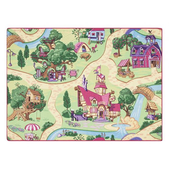 REBEL ROADS CARPET Candy Town 27 anti-slip for children - pink / green