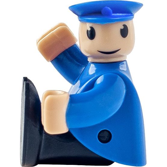 Red Battery-Powered Locomotive with Engineer