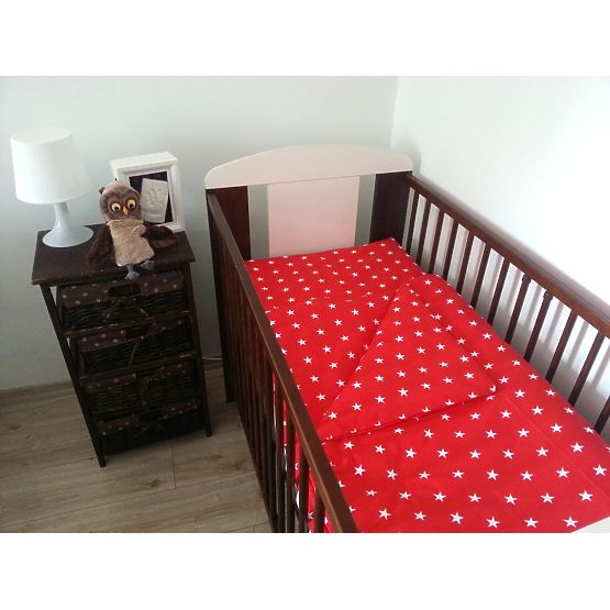 Red Stars Baby Cot Bedding Set