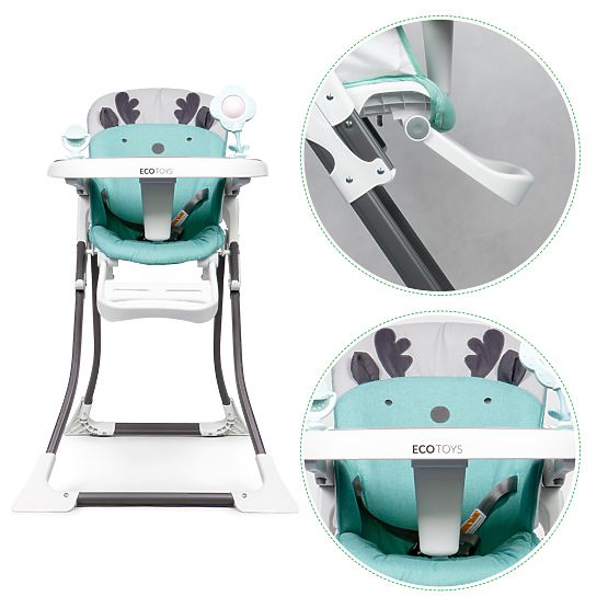 Reindeer dining chair - white-turquoise