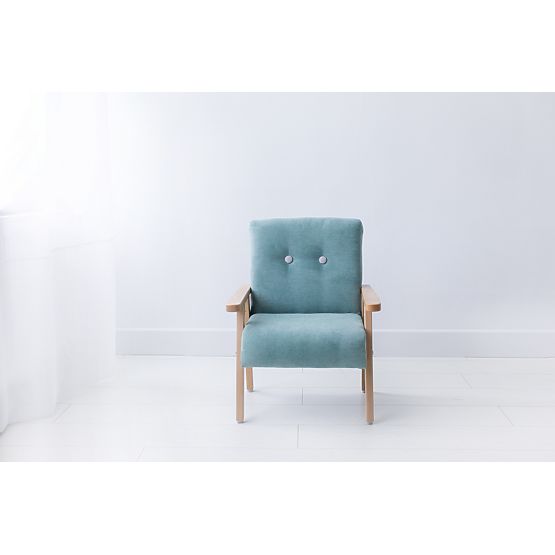 Retro children's armchair Velor - mint