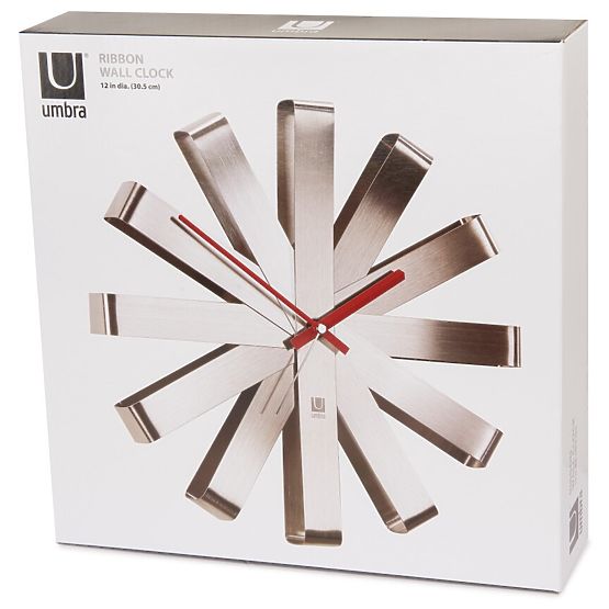 RIBBON Clock in Grey by Umbra