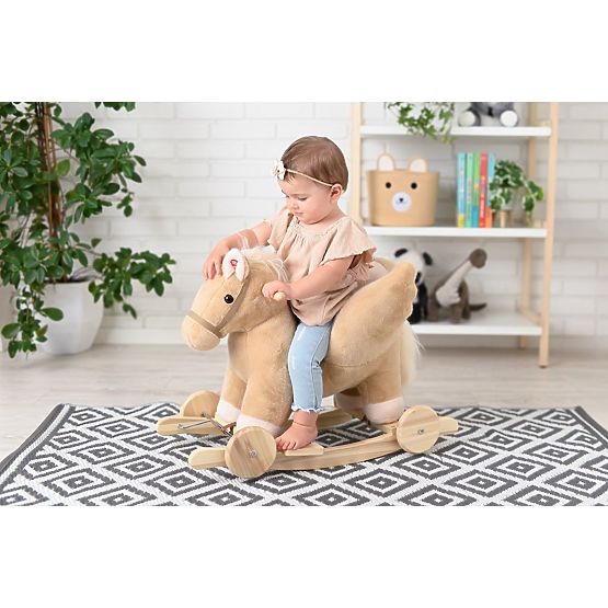 Rocking Pegasus Beige with Seat and Wheels