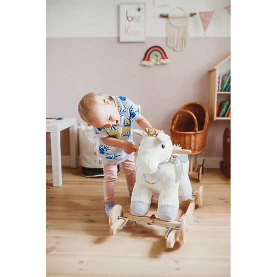 Rocking unicorn with wheels