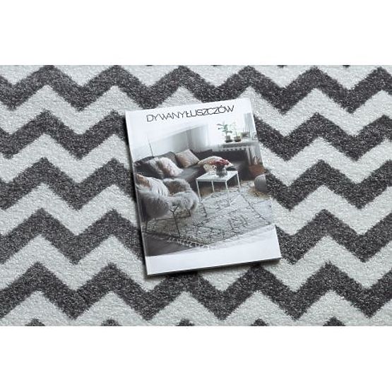 Round Carpet SKETCH - F561 Zigzag, Gray White