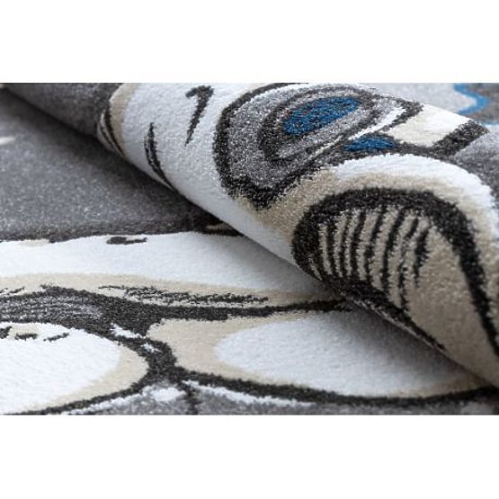 Round Rug PETIT ELEPHANT, STARS, Grey