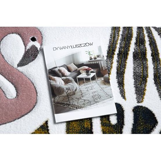 Rug GARDEN, FLAMINGOS, MONSTERA LEAVES, cream