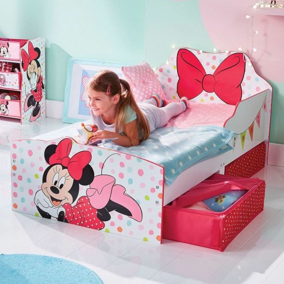 Minnie Mouse cot with storage space