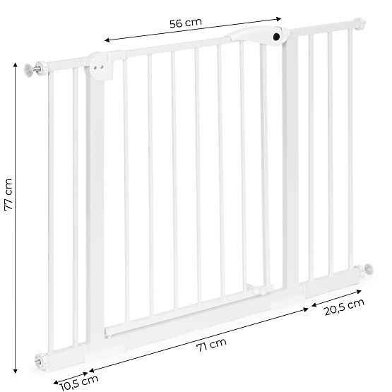 Safety Gate 74-105 cm for Stairs and Doors Steel Extension Panels White ECOTOYS