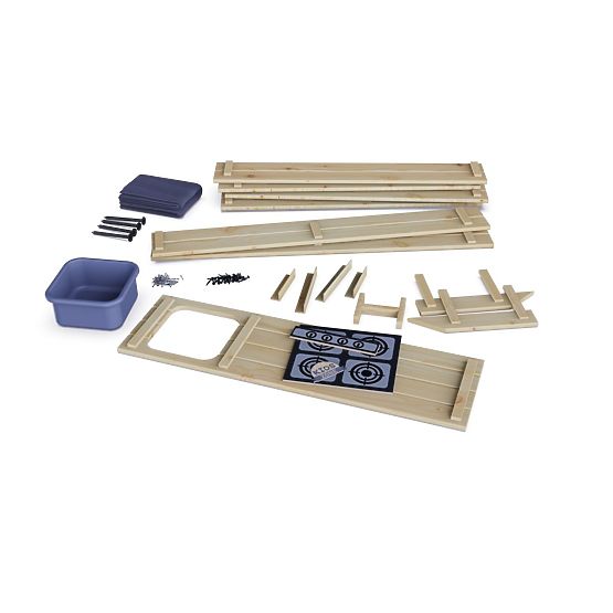2-in-1 Sandbox with Kitchen - Natural