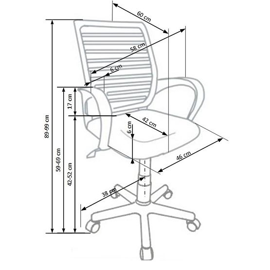 Santana office chair - black-grey