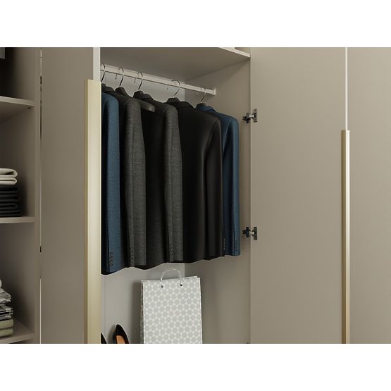 SENSO 4D WARDROBE 200 CM 4 DOORS GOLD HANDLES FOR LIVING ROOM BEDROOM CASHMERE BEIGE