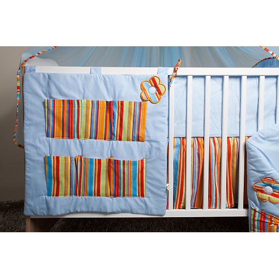 Set bedding to cribs 120x90cm Flowers blue