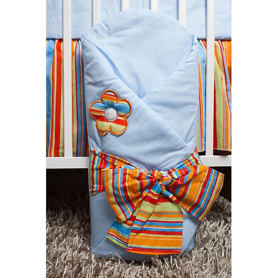 Set bedding to cribs 120x90cm Flowers blue