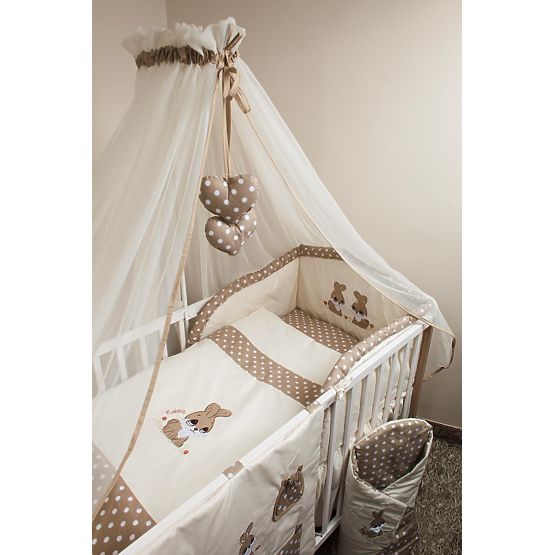 Set bedding to cribs 120x90cm Rabbit brown