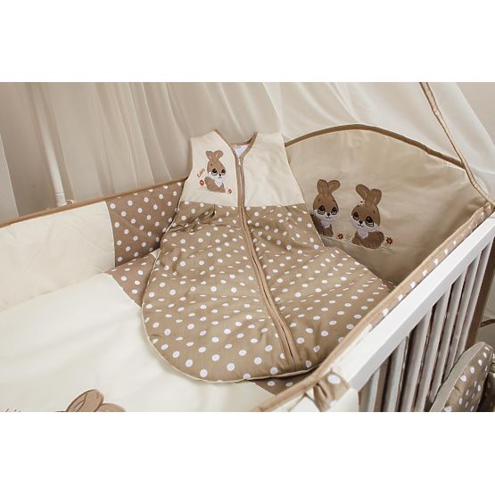 Set bedding to cribs 120x90cm Rabbit brown