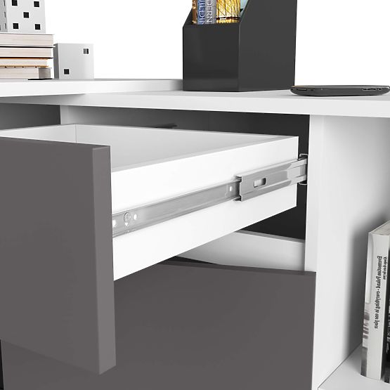 SET CLP B-17 CHEST OF DRAWERS + DESK PK WHITE / GRAY