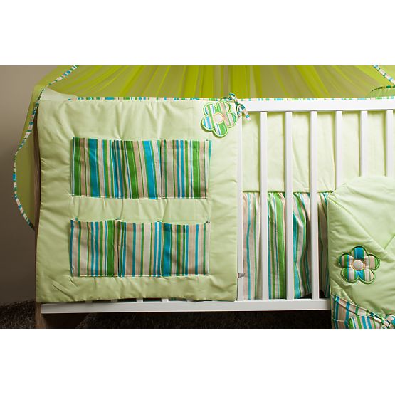 Set crib bedding 120x90cm Flowers green