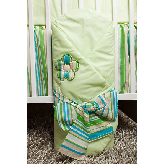 Set crib bedding 120x90cm Flowers green