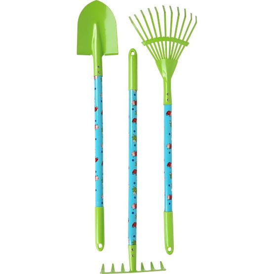Set of garden tools with wheels