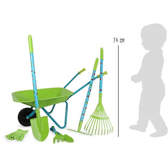 Set of garden tools with wheels