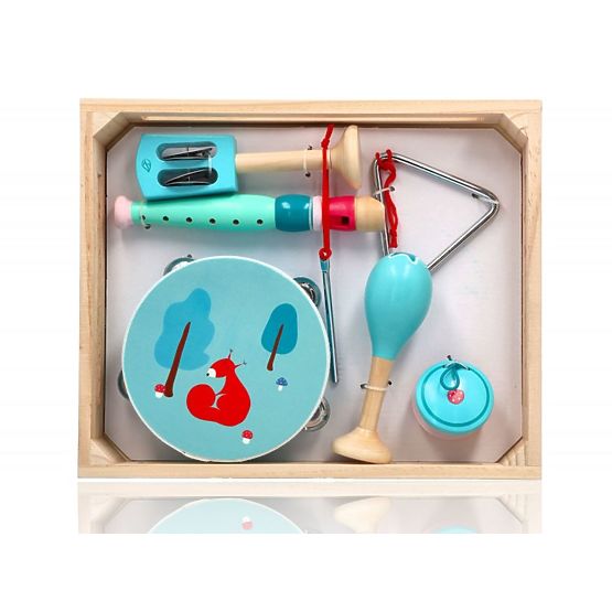 Set of musical instruments with a squirrel