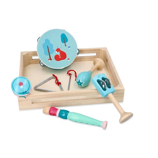Set of musical instruments with a squirrel