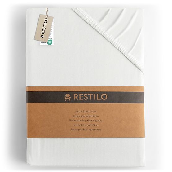 Sheet AMBER color white classic style material jersey 80-90x200 DecoKing