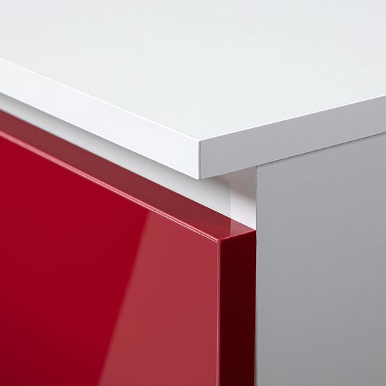 SHELF R 60 cm CLP 1 DRAWER 4 SHELVES WHITE / RED GLOSS