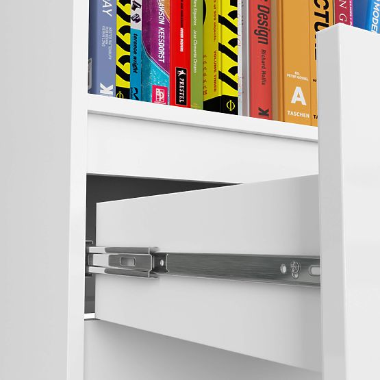 SHELF R60 1DR 4S CLP PK WHITE / WHITE GLOSS