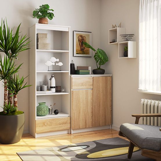 SHELF R60 1SZ 4P CLP PK WHITE / SONOMA