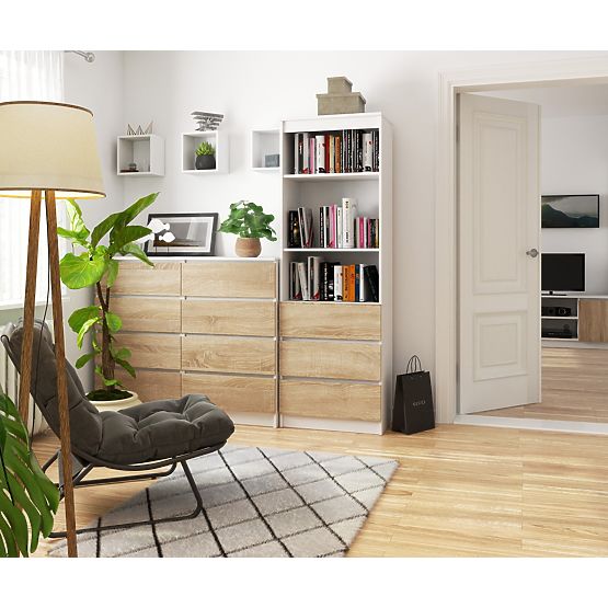 SHELF R60 3DR 2S CLP PK WHITE / SONOMA