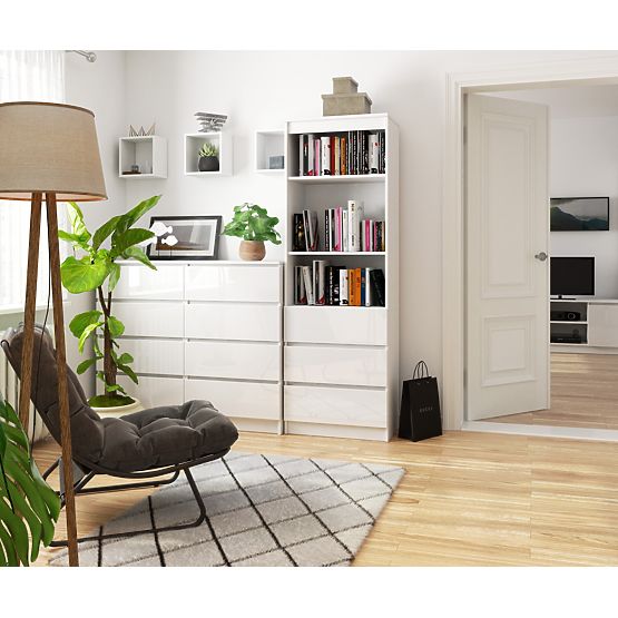 SHELF R60 3DR 2SH CLP PK WHITE