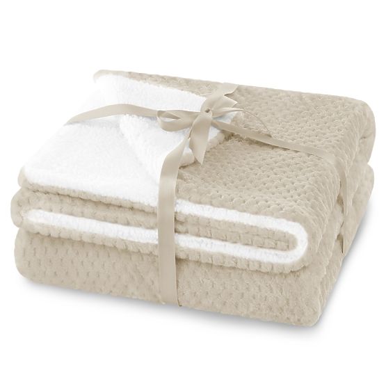 SHLEEPY Blanket Beige Jacquard Pressed Classic Style 130x180