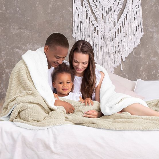 SHLEEPY Blanket Beige Jacquard Pressed Classic Style 130x180