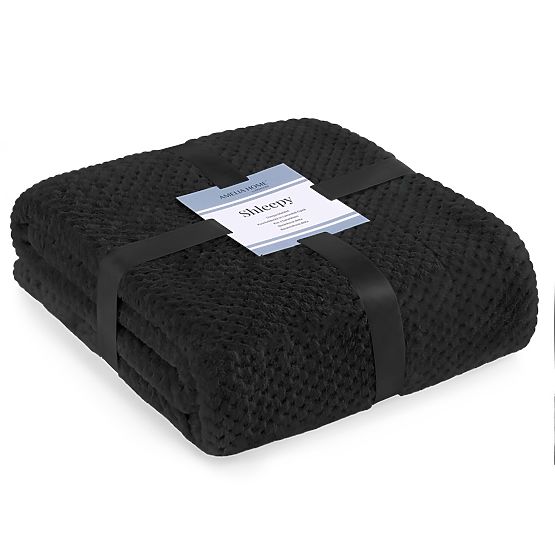 SHLEEPY Blanket Black with Jacquard Pattern Classic Style 130x180