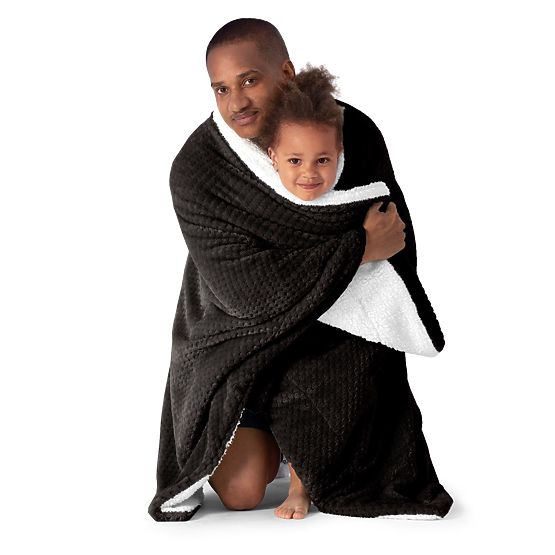 SHLEEPY Blanket Black with Jacquard Pattern Classic Style 130x180