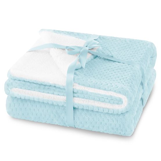 SHLEEPY Blanket Light Blue Jacquard Pattern Classic Style 70x150