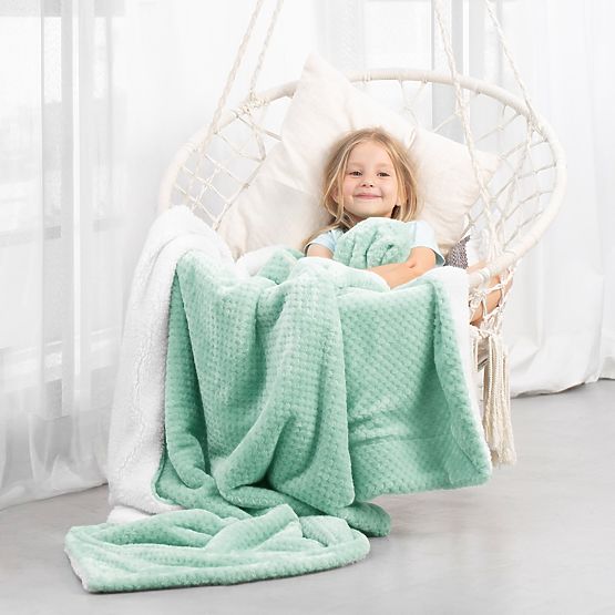 SHLEEPY Blanket Mint Color Jacquard Embossed Classic Style 130x180