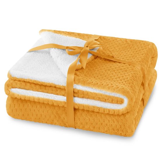 SHLEEPY Blanket Orange Jacquard Embossed Classic Style 130x180