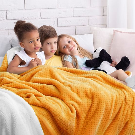 SHLEEPY Blanket Orange Jacquard Embossed Classic Style 130x180