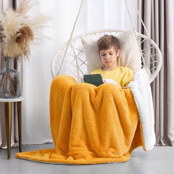 SHLEEPY Blanket Orange Jacquard Embossed Classic Style 130x180